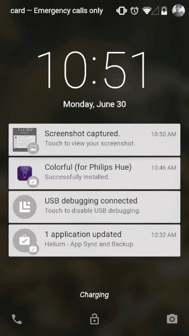 Экран блокировки Android L