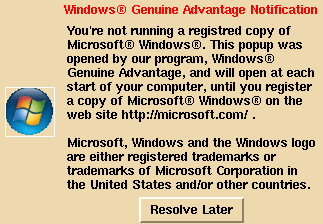 Windows Genuine Advantage: «А Вы случайно не пират?»