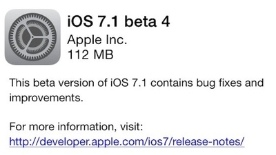 Apple выпустила iOS 7.1 Beta 4