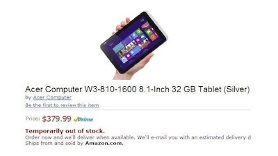 Amazon показала недорогой планшет с Windows 8