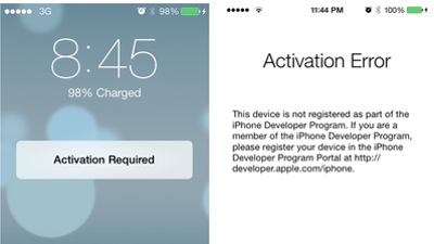 Устройства на iOS 7 beta 6 заблокированы