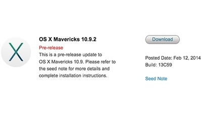 Вышла шестая бета-версия OS X 10.9.2