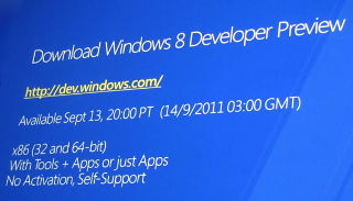 Windows 8 Developer Preview будет работать еще 4 месяца