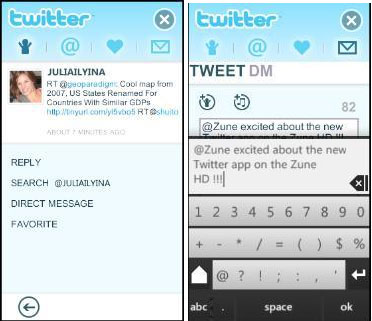 Twitter для Zune HD